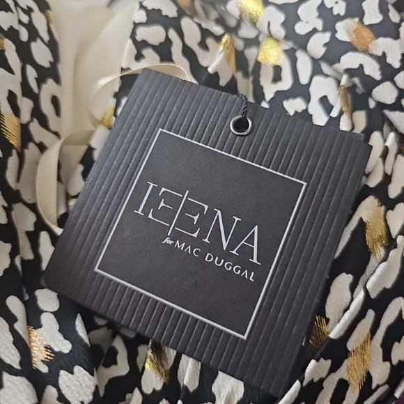 MAC DUGGAL PUFF SLEEVE LEOPARD PRINT MINI DRESS Size 2 - Picture 5 of 8